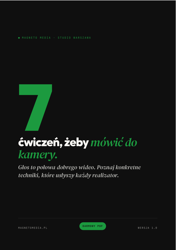 Okładka: 7 ćwiczeń, żeby mówić do kamery